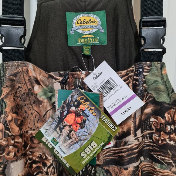 Cabela's Camo Hunting Bibs, Dry Plus, Revolution Fleece, 2XL - Picture 3 of 7